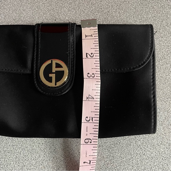 Vintage Giorgio Armani Perfume Black Satin Clutch Bag - Picture 10 of 13